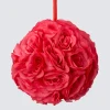 Decostar™ Rose Silk Flower Pomander Kissing Ball 10" - Coral