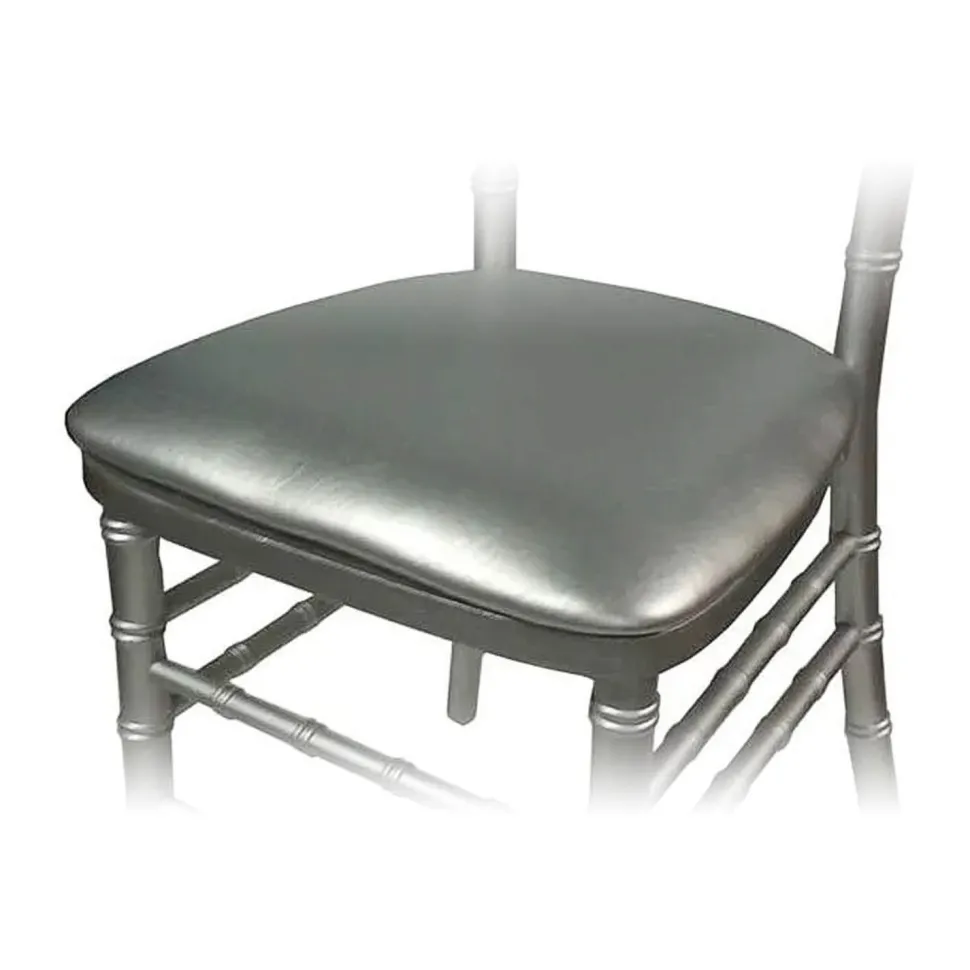 DecoStar™ Wood-Backed Vinyl Cushion for Chiavari EnvyChair™ - Silver