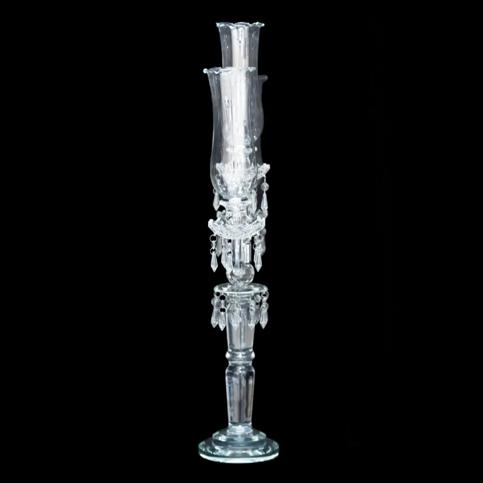 Decostar™ 3 Arm Crystal Candelabra 31" W/ Clear Glass Votive Holders - PAIR of 2!