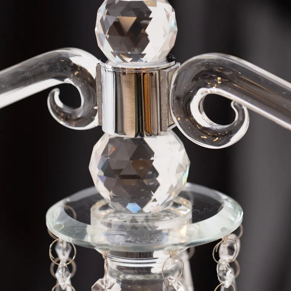 Decostar™ 3 Arm Crystal Candelabra 31" W/ Clear Glass Votive Holders - PAIR of 2!