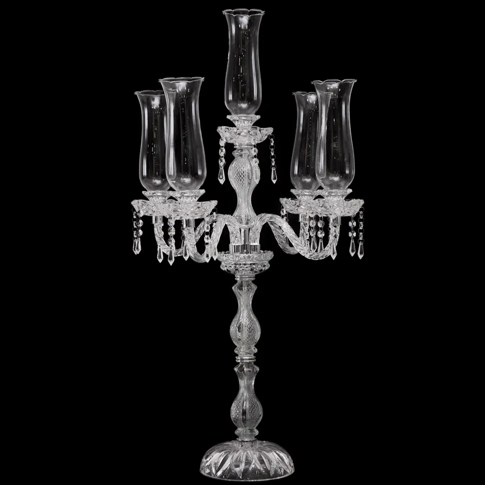 Decostar™ 5 Arm Crystal Candelabra 37" W/ Clear Glass Votive Holders