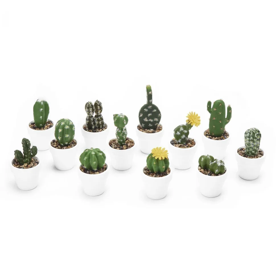 Decostar™ Artificial Assorted Potted Cactus 12pcs/set