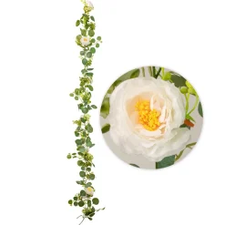 Decostar™ Artificial Eucalyptus Garland With Flowers 69"