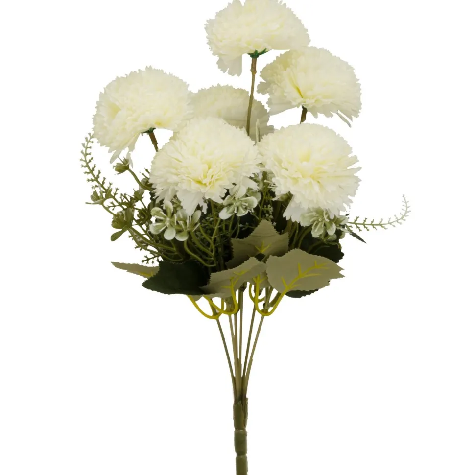 Decostar™ Artificial 6 Head Carnation Bush 12" - White