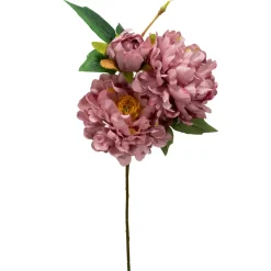 Decostar™ Artificial 3 Head Peony Stem 24" - Mauve