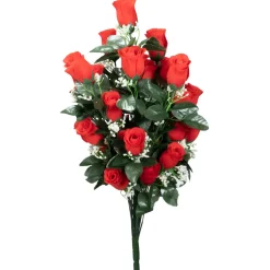 Decostar™ Artificial 36 Head Rose Bud Bush 24" - Red