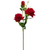Decostar™ Artificial 3 Head Rose Stem 25" - Red