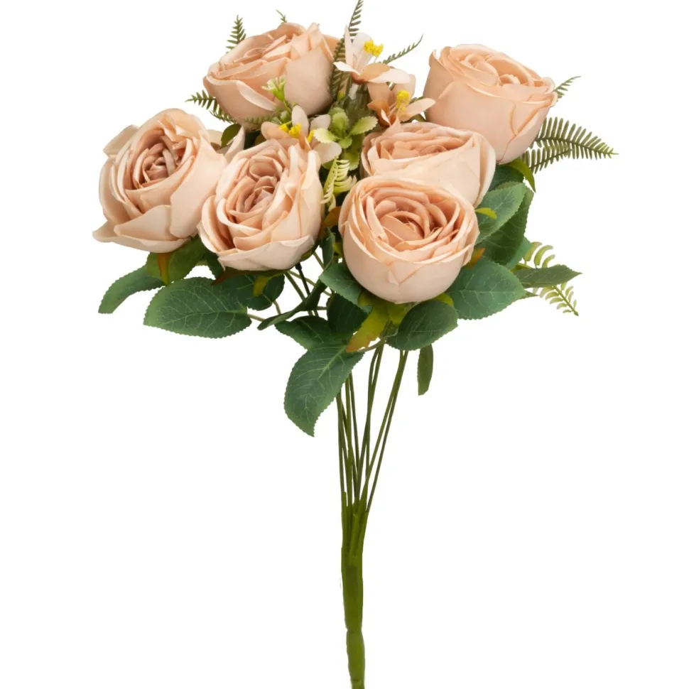 Decostar™ Artificial 6 Head Rose Bush 17" - Blush