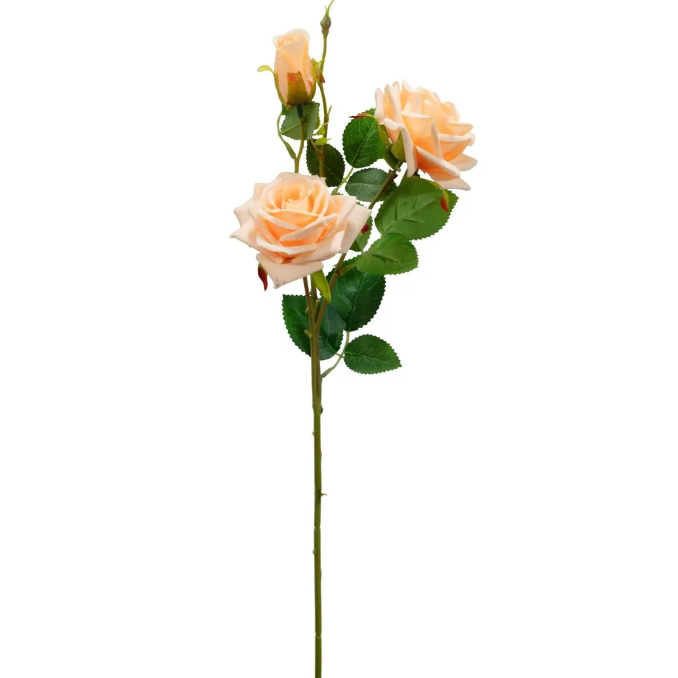 Decostar™ Artificial 3 Head Rose Stem 25" - Blush