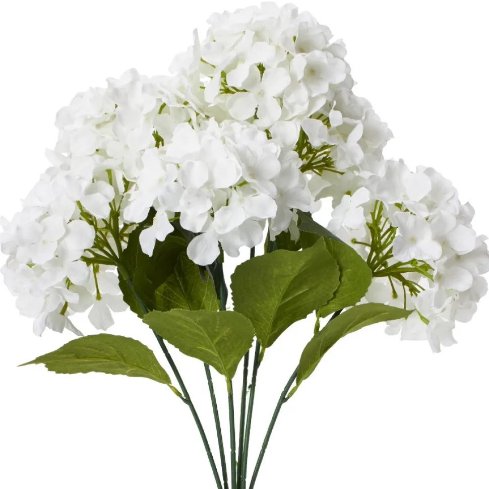 Decostar™ Artificial Hydrangea Bouquet 22½" White