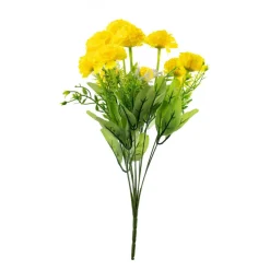 Decostar™ Artificial Marigold Bush 16" - Yellow