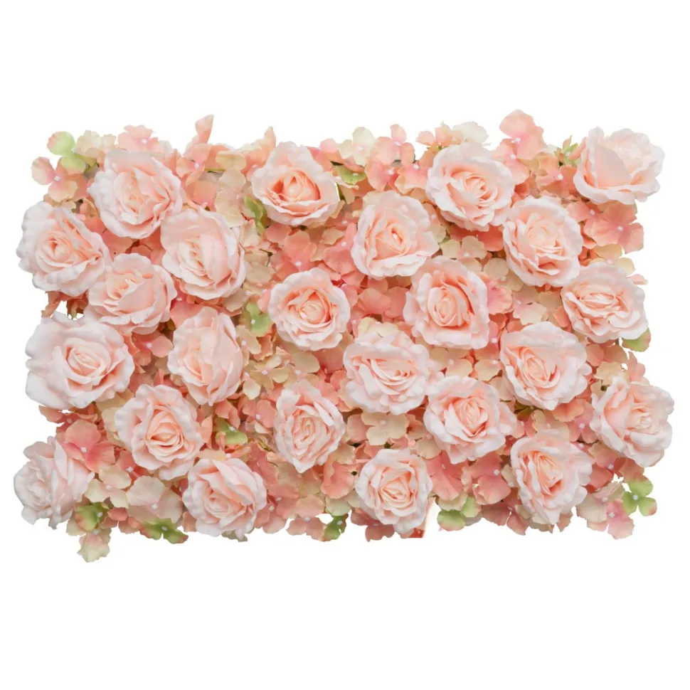 Decostar™ Artificial Mixed Rose Hydrangea Flower Mat - Blush