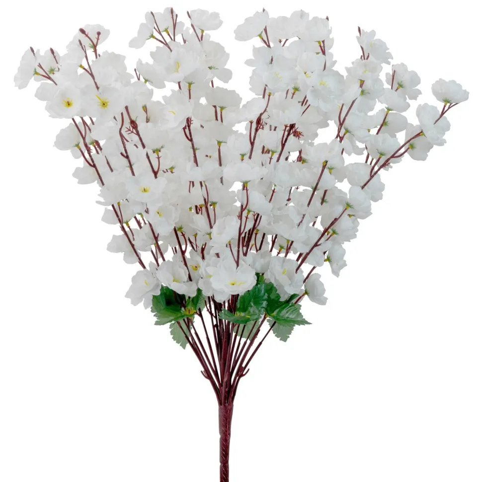 Decostar™ Artificial Peach Blossom Branch 24" - White