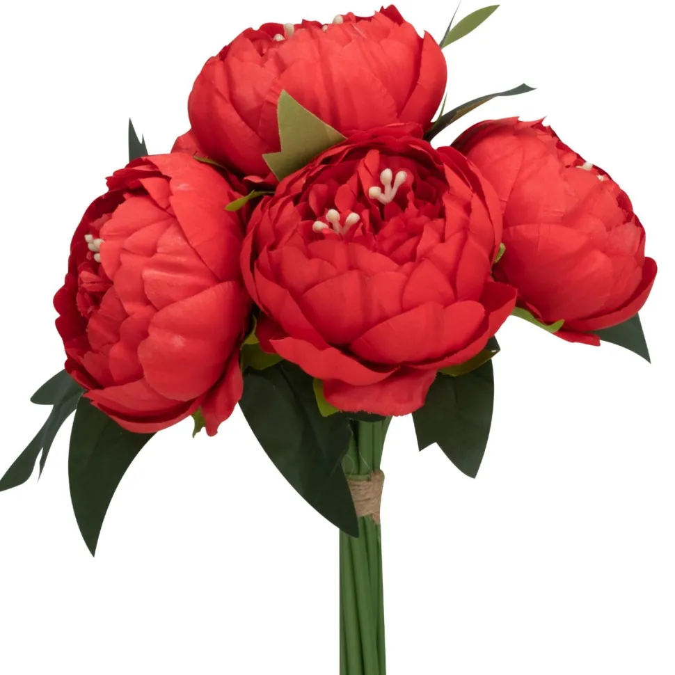 Decostar™ Artificial Peony Bouquet 10" - Red