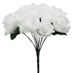 Decostar™ Artificial Rose Bouquet 12" - White