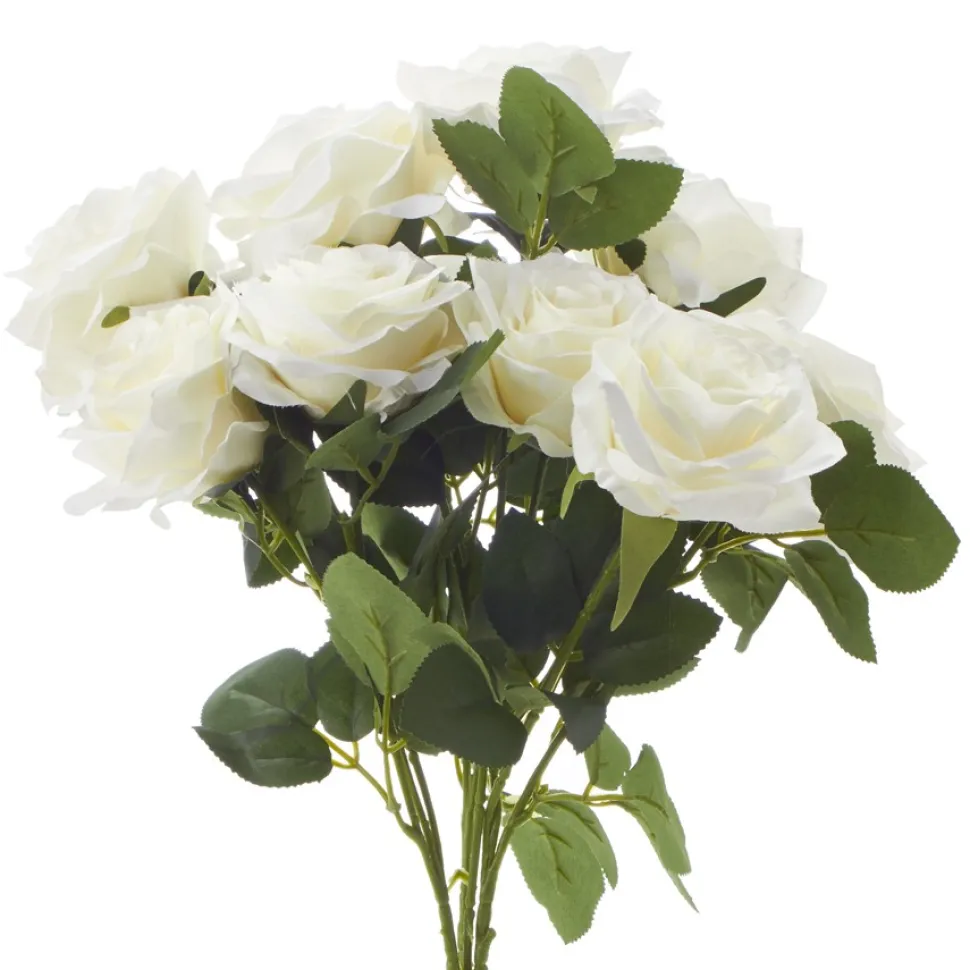 Decostar™ Artificial Rose Bouquet 17½" White