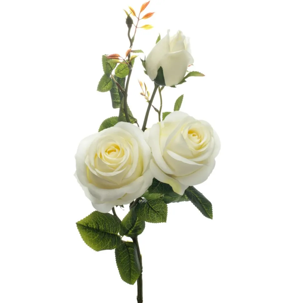 Decostar™ Artificial Rose Branch 31 x 7" White