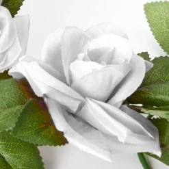 Decostar™ Artificial Rose Garland 78" White