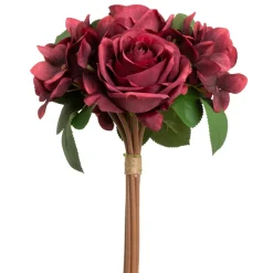 Decostar™ Artificial Rose & Hydrangea Bouquet - Burgundy