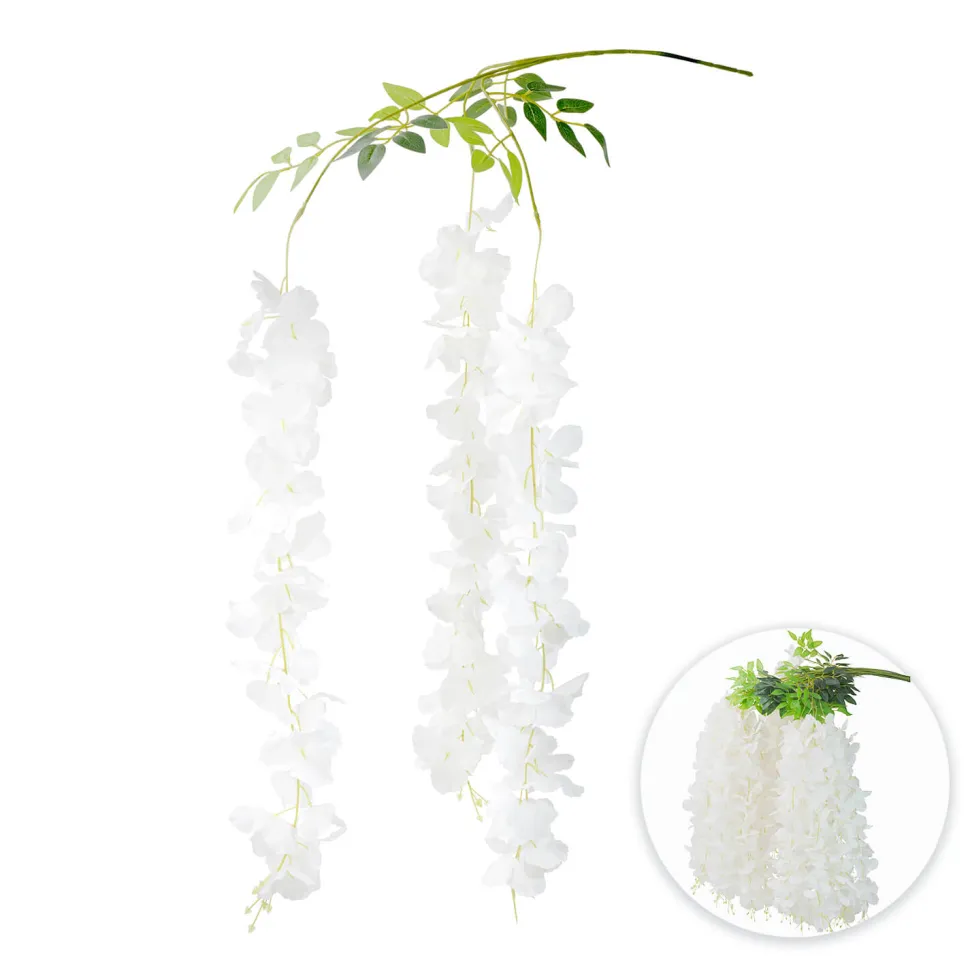 Decostar™ Artificial Wisteria Branch 43½" - White