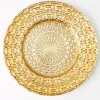 Decostar™ Aztec Glass Charger Plate 13" - 8 Plates - Gold