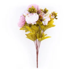Decostar™ Blush Artificial Peony W/ Mixed Flower Bouquet 19"