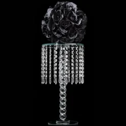 Decostar™ CHANDELIER REAL GLASS CRYSTAL CAKE STANDS CASCADING 18"