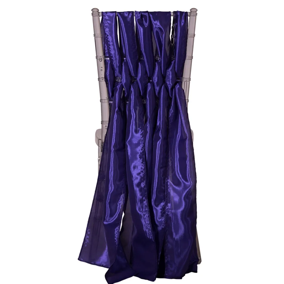 DecoStar™ 15" Chiavari Chair Accent 5 Piece Taffeta Weave - Purple