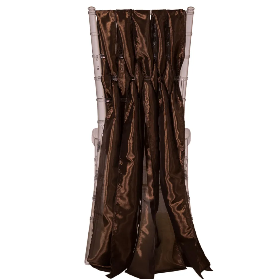 DecoStar™ 15" Chiavari Chair Accent 5 Piece Taffeta Weave - Chocolate Brown