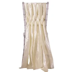 DecoStar™ 15" Chiavari Chair Accent 5 Piece Taffeta Weave - Cream
