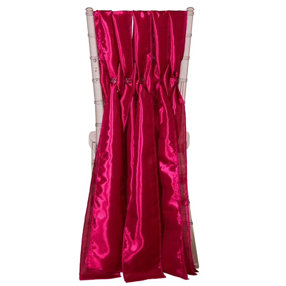 DecoStar™ 15" Chiavari Chair Accent 5 Piece Taffeta Weave - Fuchsia