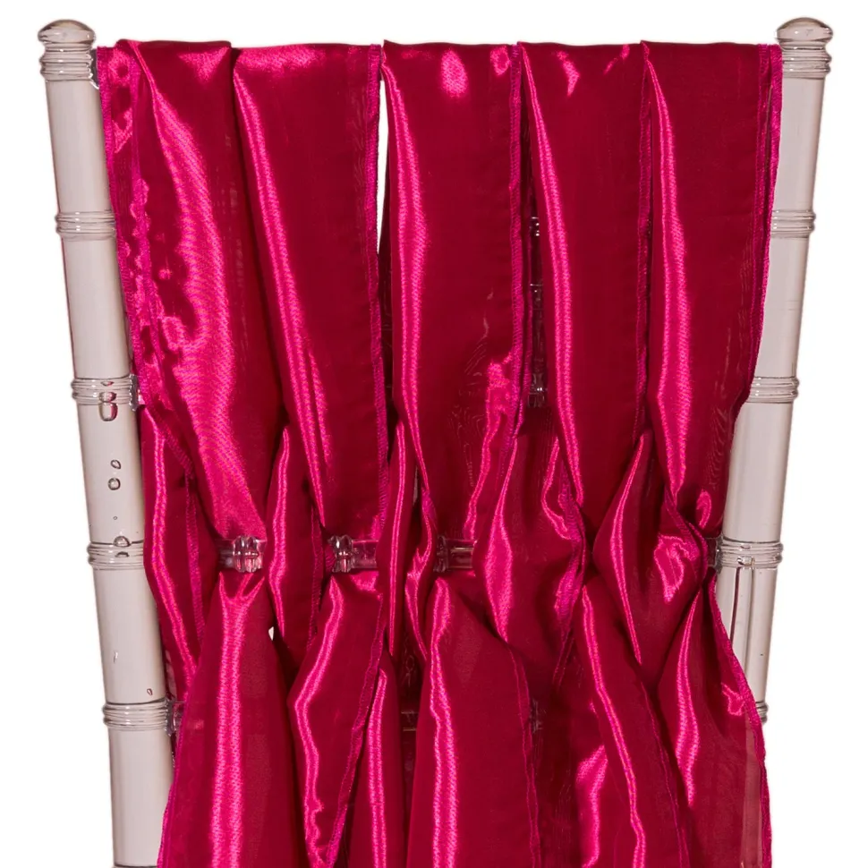 DecoStar™ 15" Chiavari Chair Accent 5 Piece Taffeta Weave - Fuchsia