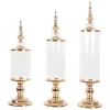 Decostar™ Clear Glass Olive Candy Jar With Lid 3pc/set - Gold