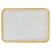 Decostar™ Clear Rectangular Plastic Tray with Gold Rim 16" x 12" - Gold