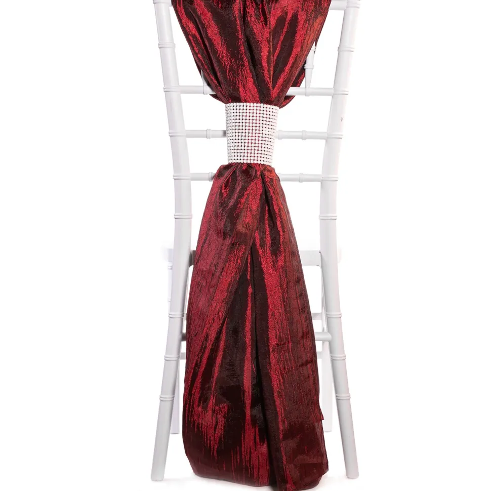 DecoStar™ Crushed Taffeta Single Piece Simple Back Chair Accent - Burgundy