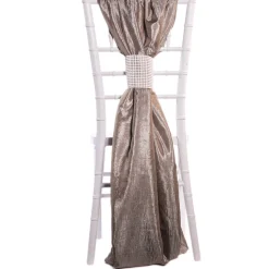 DecoStar™ Crushed Taffeta Single Piece Simple Back Chair Accent - Charcoal