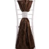 DecoStar™ Crushed Taffeta Single Piece Simple Back Chair Accent - Chocolate Brown
