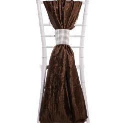 DecoStar™ Crushed Taffeta Single Piece Simple Back Chair Accent - Chocolate Brown