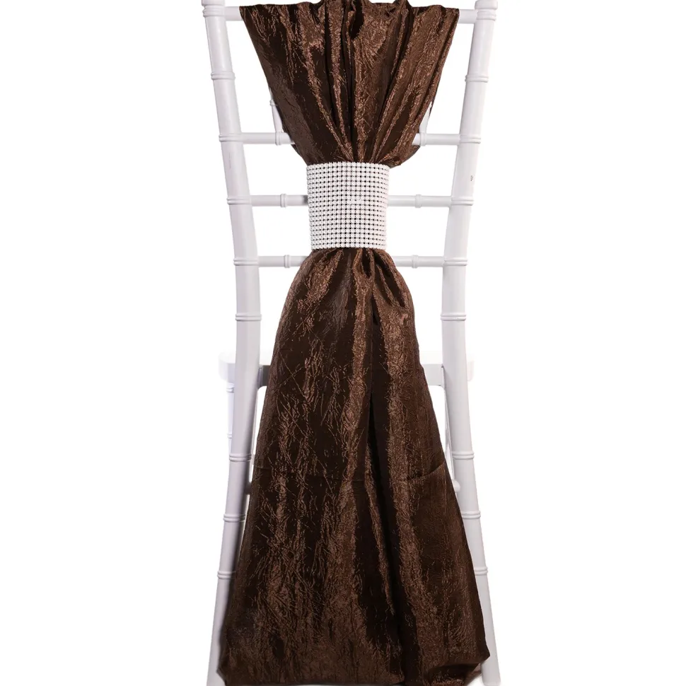 DecoStar™ Crushed Taffeta Single Piece Simple Back Chair Accent - Chocolate Brown