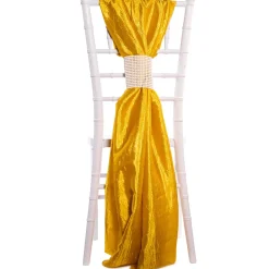 DecoStar™ Crushed Taffeta Single Piece Simple Back Chair Accent - Gold