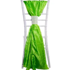DecoStar™ Crushed Taffeta Single Piece Simple Back Chair Accent - Lime