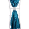 DecoStar™ Crushed Taffeta Single Piece Simple Back Chair Accent - Teal