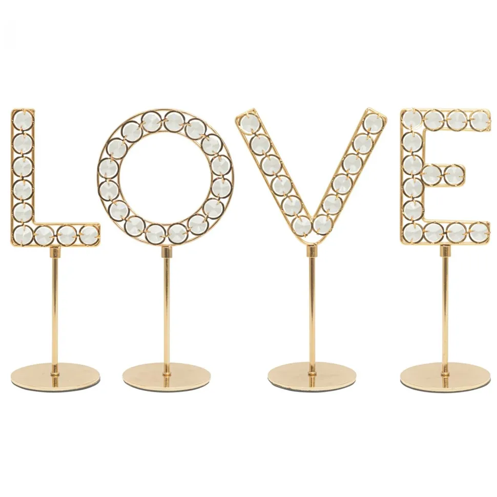 Decostar™ Crystal Beaded Tabletop Letter "LOVE" 9½" - Gold