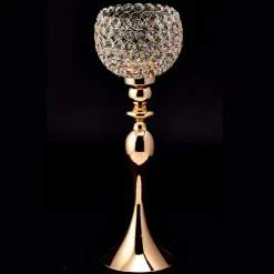 Decostar™ Crystal Globe Candle Holder Stand 24" - Gold