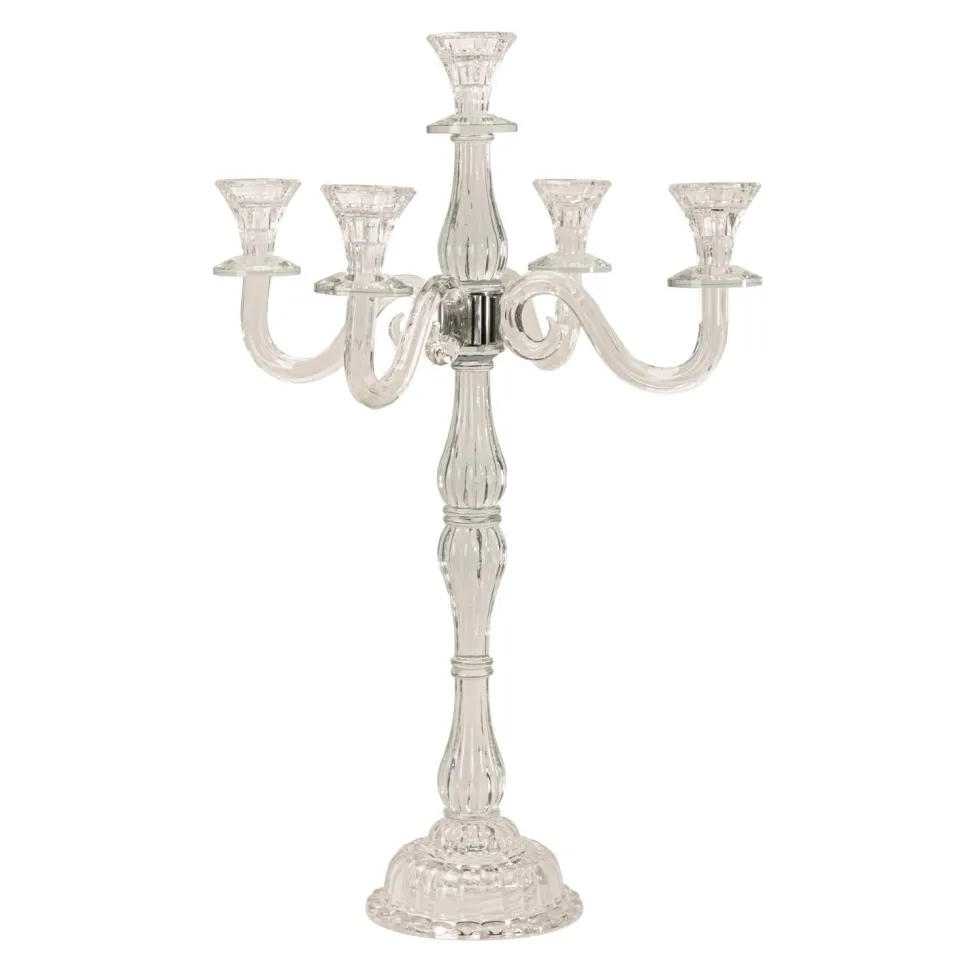 Decostar™ Crystal 5 Head Candle Holder Table Centerpiece 23"