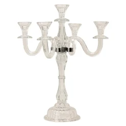 Decostar™ Crystal 5 Head Candle Holder Table Centerpiece 17¾"