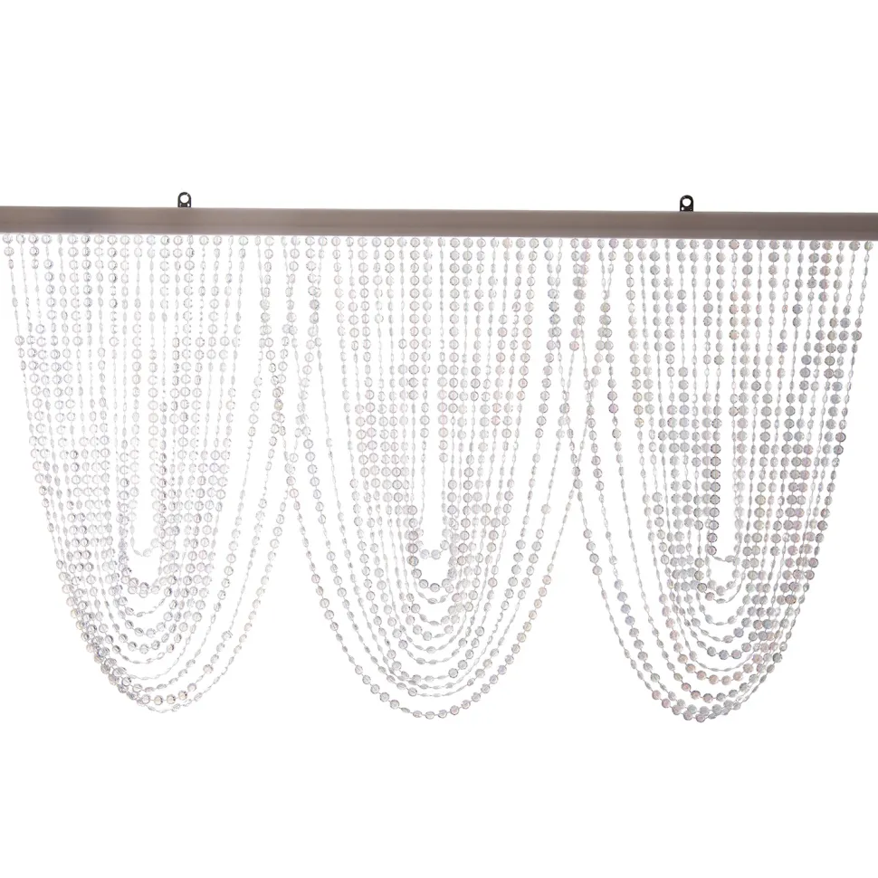 DecoStar™ Crystal Iridescent Diamond Cut Curtain Header Rods -Swag Pattern