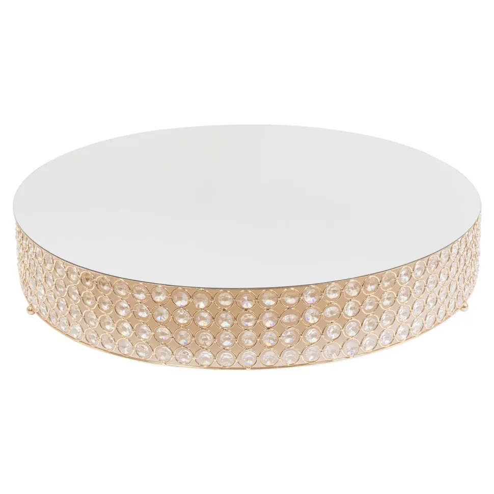 Decostar™ Crystal Round Cake Stand 22" - Gold