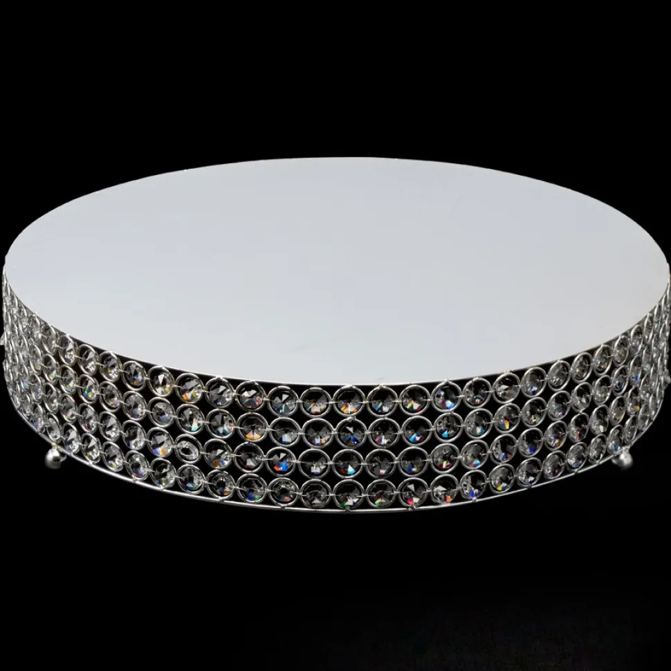 Decostar™ Crystal Round Cake Stand 18" - Silver