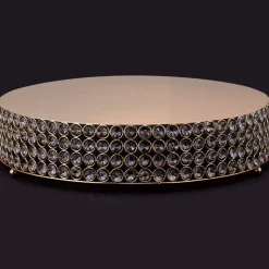 Decostar™ Crystal Round Cake Stand 18" - Gold